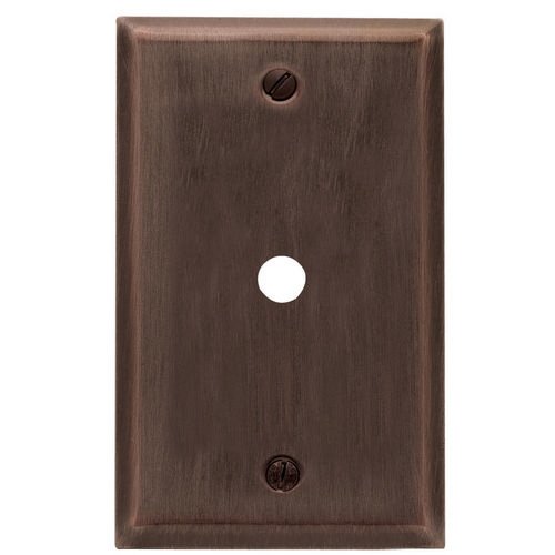 Baldwin Single Cable Cover Beveled Edge Switchplate in Venetian Bronze
