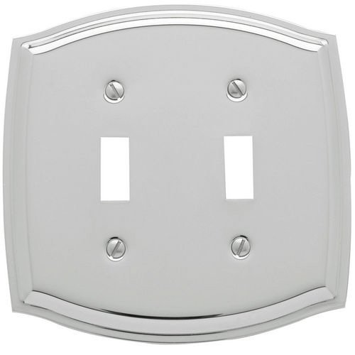 Baldwin Double Toggle Colonial Switchplate in Polished Chrome