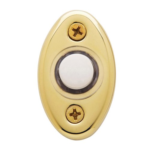 Baldwin 2" x 1 1/8" Oval Bell Button in Polished Brass