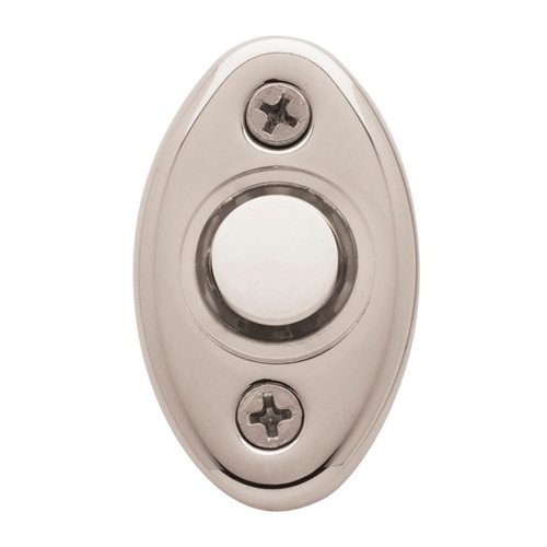 Baldwin 2" x 1 1/8" Oval Bell Button in Lifetime PVD Polished Nickel
