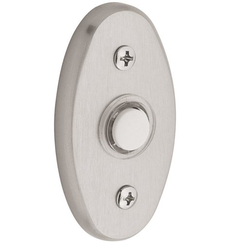 Baldwin 3" x 1 3/4" Oval Bell Button in Lifetime PVD Satin Nickel