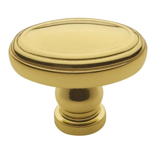 Baldwin 1 1/2" Decorative Oval Knob in Polished Brass