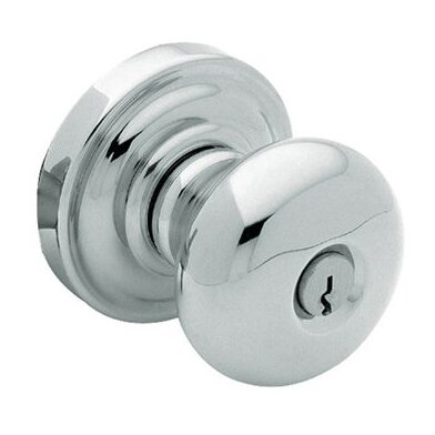 Baldwin Keyed Entry Door Knob with Rose in Polished Chrome