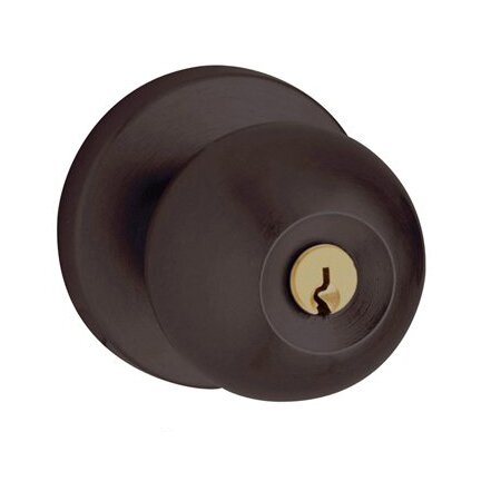 Baldwin Keyed Entry Door Knob with Rose in Oil Rubbed Bronze