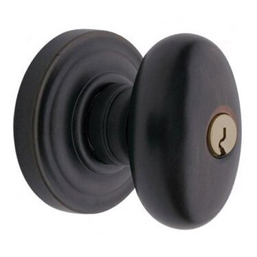 Baldwin Keyed Entry Door Knob with Classic Rose in Oil Rubbed Bronze