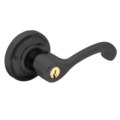 Baldwin Right Handed Keyed Entry Door Lever with Rose in Oil Rubbed Bronze