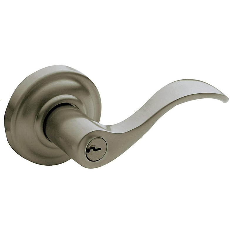 Baldwin Right Handed Emergency Exit Keyed Entry Door Lever with Classic Rose in PVD Graphite Nickel