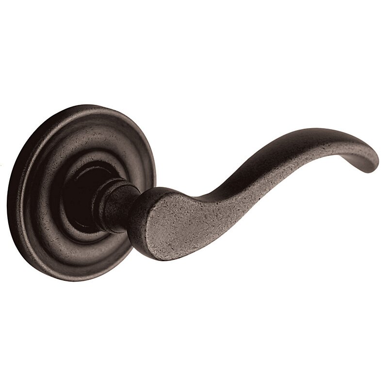 Baldwin Oversized Full Dummy Door Lever with Classic Rose in Distressed Oil Rubbed Bronze