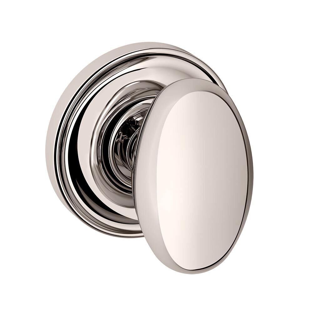 Baldwin Dummy Set Door Knob with Classic Rose in Lifetime PVD Polished Nickel