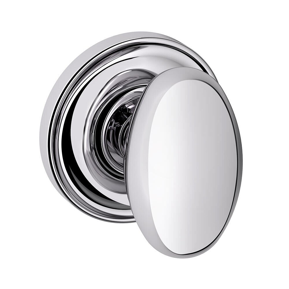 Baldwin Passage Door Knob with Classic Rose in Polished Chrome