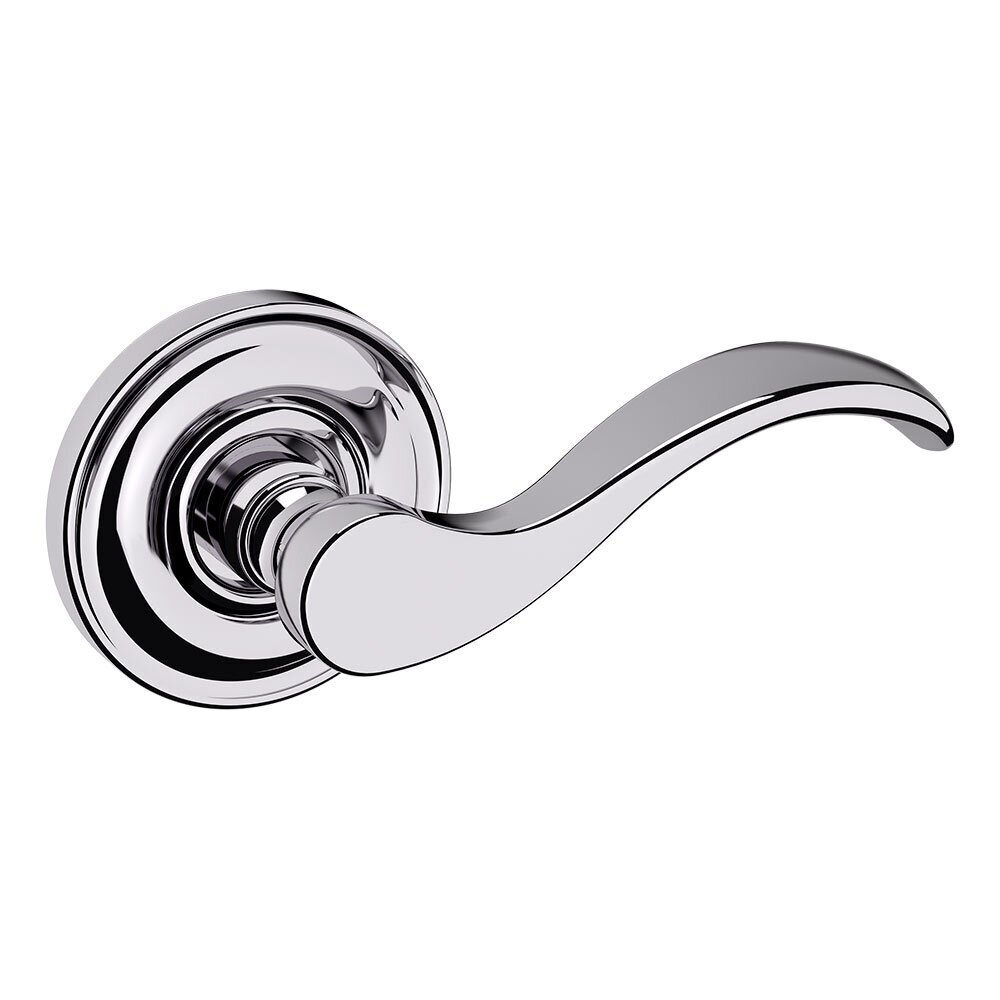 Baldwin Dummy Set Door Lever with Classic Rose in Polished Chrome