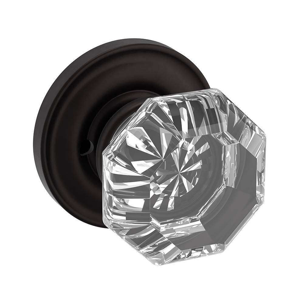 Baldwin Privacy Door Knob with Classic Rose in Oil Rubbed Bronze