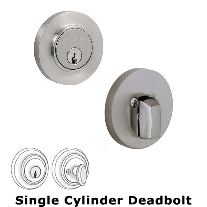 Baldwin Solid Stainless Steel Single Cylinder Deadbolt in Satin Stainless Steel