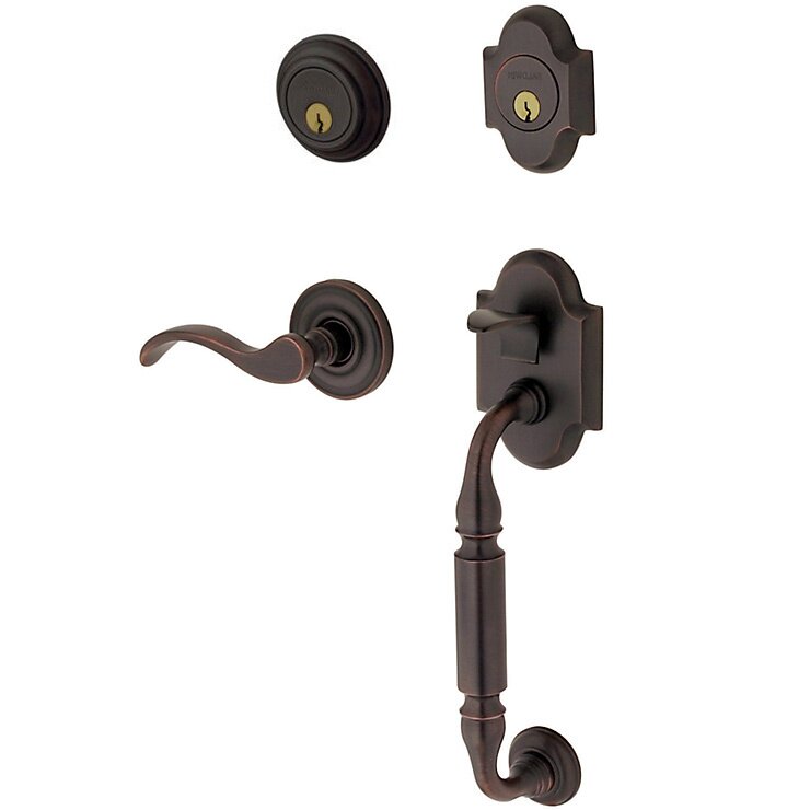 Baldwin Sectional Right Handed Double Cylinder Handleset with Wave Lever in Oil Rubbed Bronze
