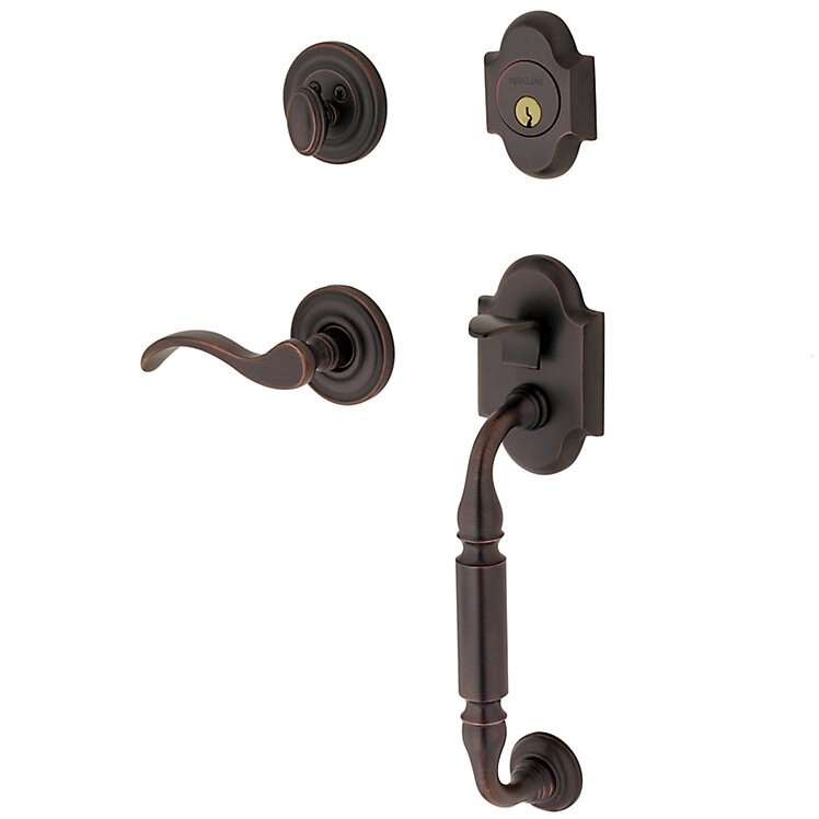 Baldwin Sectional Right Handed Single Cylinder Handleset with Wave Lever in Oil Rubbed Bronze