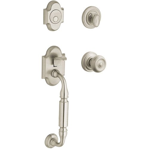 Baldwin Sectional Full Dummy Handleset with Colonial Knob in Satin Nickel