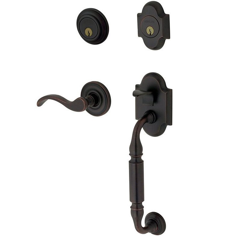 Baldwin Sectional Right Handed Double Cylinder Handleset with Wave Lever in Satin Black