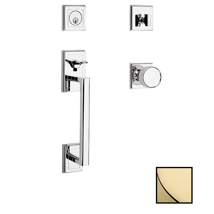 Baldwin Single Cylinder with Knob Sectional Handleset in Lifetime Pvd Polished Brass