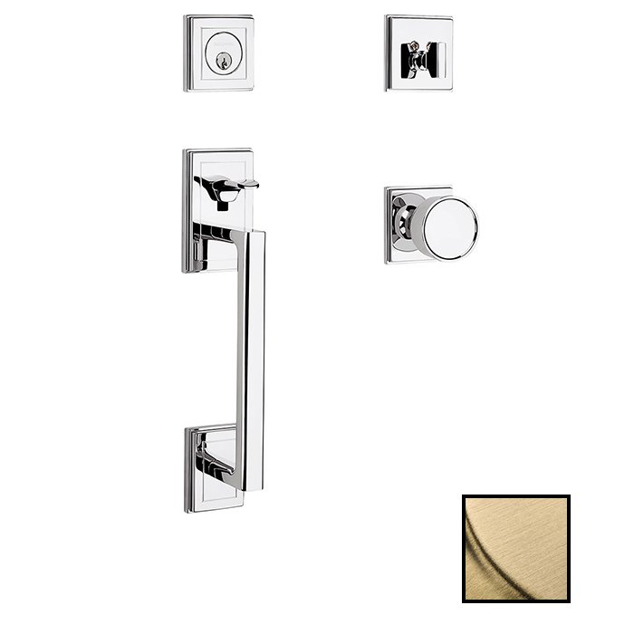 Baldwin Single Cylinder with Knob Sectional Handleset in PVD Lifetime Satin Brass