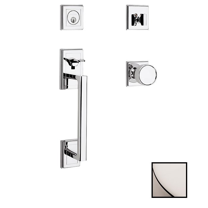 Baldwin Single Cylinder with Knob Sectional Handleset in Lifetime Pvd Polished Nickel