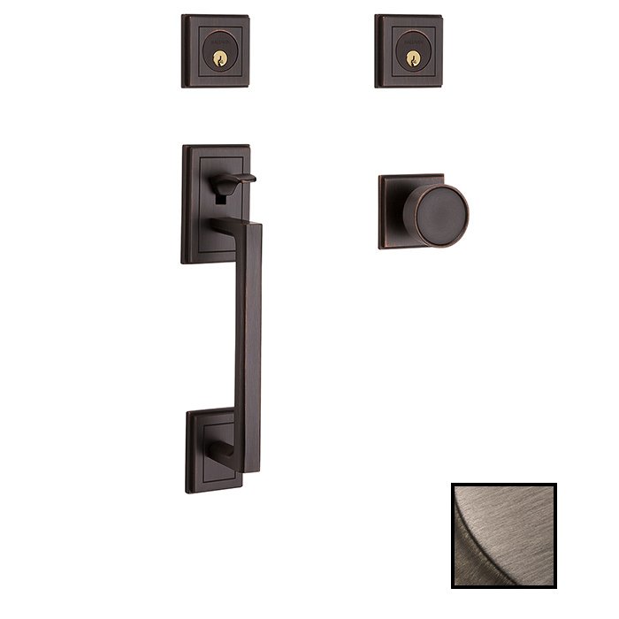 Baldwin Double Cylinder Sectional Handleset in PVD Graphite Nickel