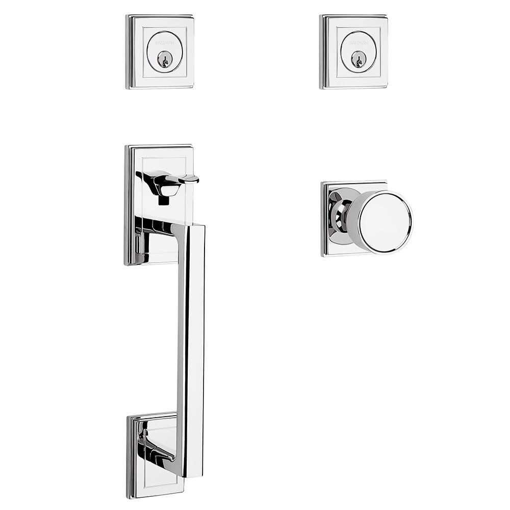Baldwin Double Cylinder Sectional Handleset in Polished Chrome