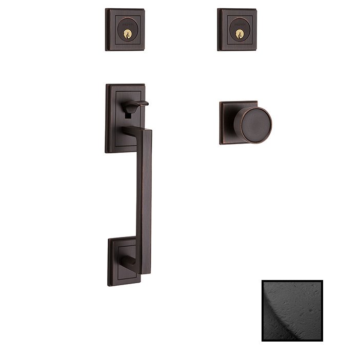 Baldwin Double Cylinder Sectional Handleset in Distressed Oil Rubbed Bronze