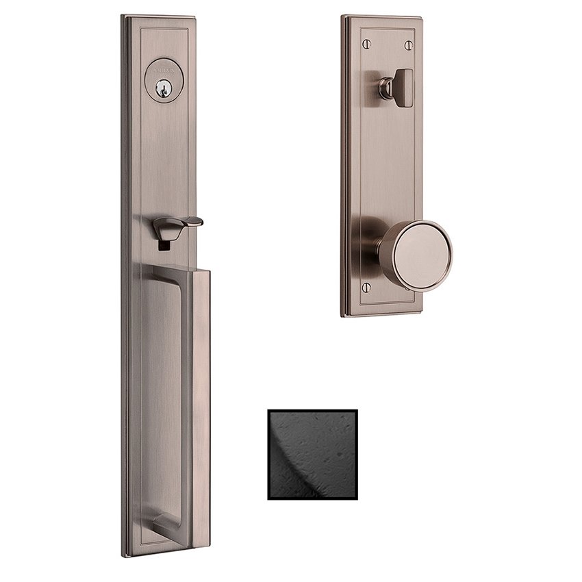 Baldwin Full Escutcheon Full Dummy Handleset with Knob in Distressed Oil Rubbed Bronze