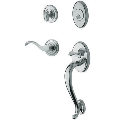 Baldwin Sectional Right Handed Full Dummy Handleset with Wave Lever in Polished Chrome