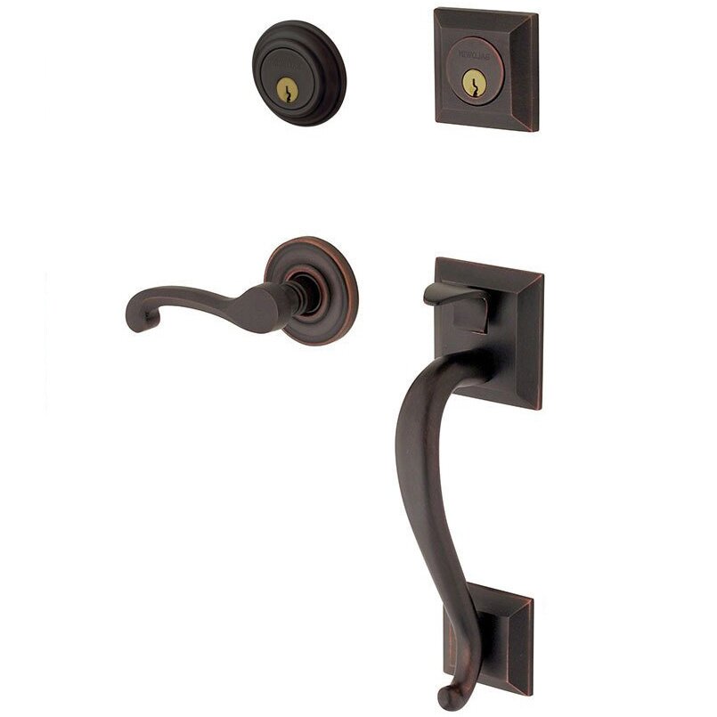 Baldwin Sectional Right Handed Double Cylinder Handleset with Classic Lever in Oil Rubbed Bronze