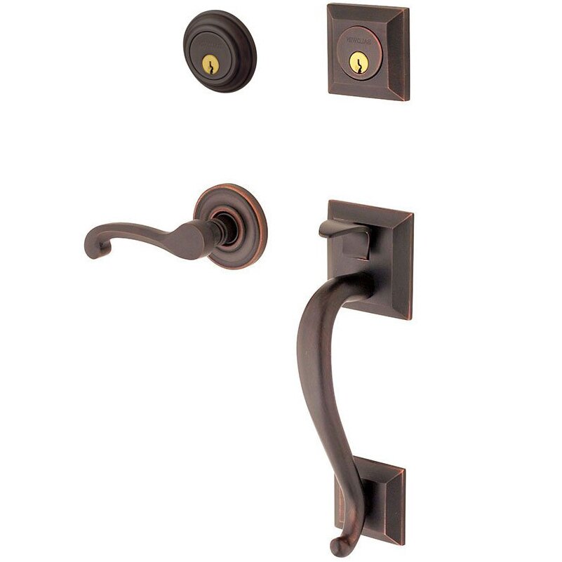 Baldwin Sectional Right Handed Double Cylinder Handleset with Classic Lever in Venetian Bronze