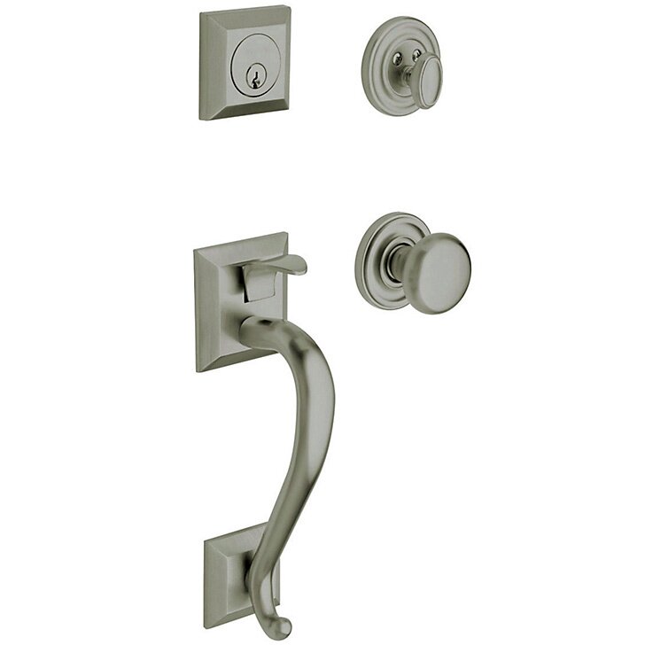 Baldwin Sectional Single Cylinder Handleset with Classic Knob in PVD Graphite Nickel