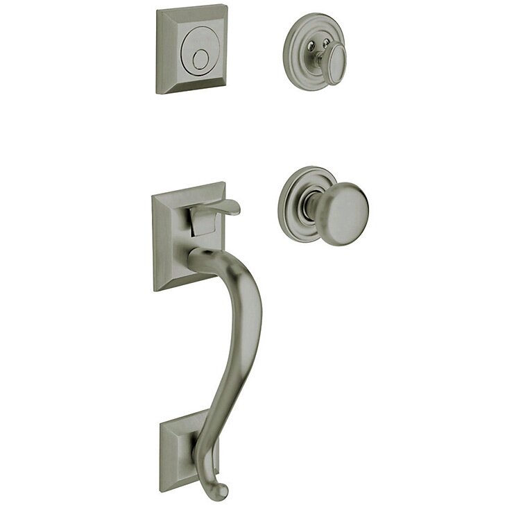 Baldwin Sectional Full Dummy Handleset with Classic Knob in PVD Graphite Nickel