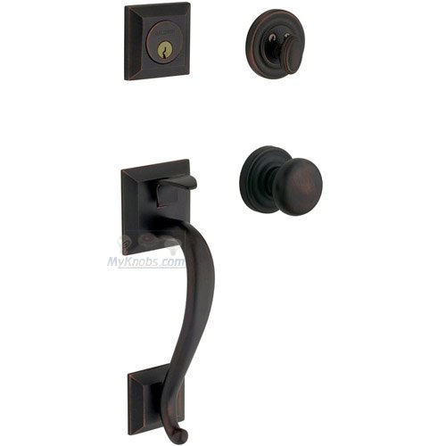 Baldwin Sectional Single Cylinder Handleset with Classic Knob in Satin Black