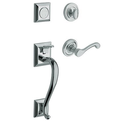 Baldwin Sectional Left Handed Full Dummy Handleset with Classic Lever in Polished Chrome