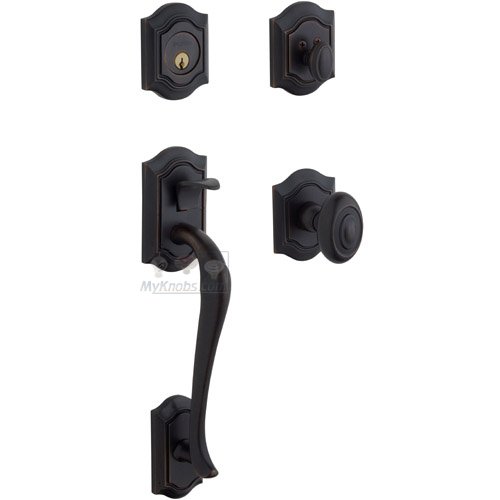 Baldwin Sectional Single Cylinder Handleset with Knob in Oil Rubbed Bronze