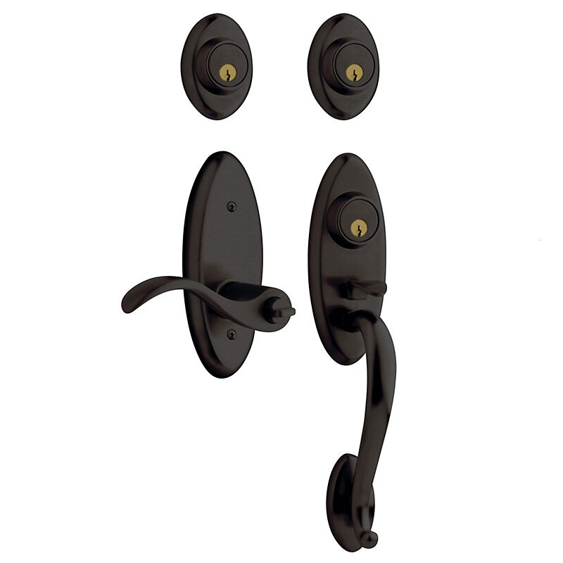 Baldwin Two Point Right Handed Double Cylinder Handleset with Wave Lever in Oil Rubbed Bronze