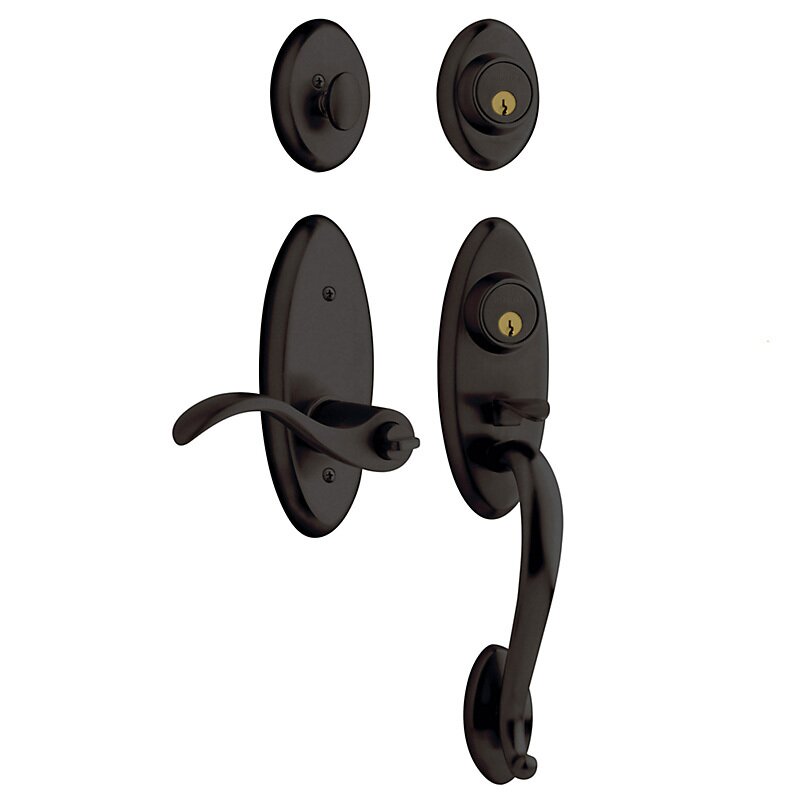 Baldwin Two Point Right Handed Single Cylinder Handleset with Wave Lever in Oil Rubbed Bronze