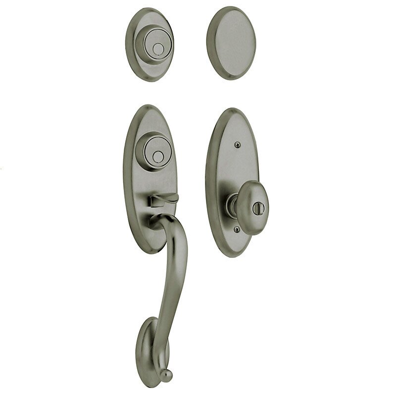 Baldwin Two Point Full Dummy Handleset with Egg Knob in PVD Graphite Nickel