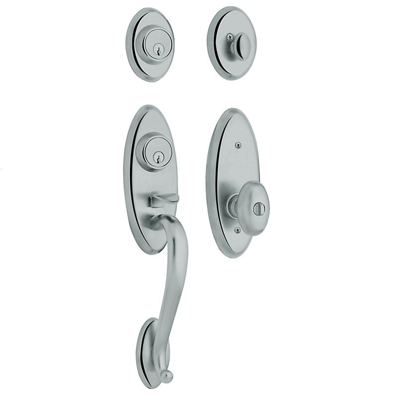 Baldwin Two Point Single Cylinder Handleset with Egg Knob in Polished Chrome