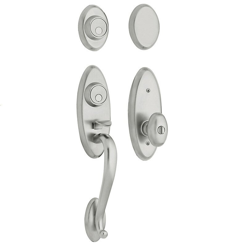 Baldwin Two Point Full Dummy Handleset with Egg Knob in Satin Chrome