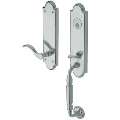 Baldwin Escutcheon Right Handed Full Dummy Handleset with Wave Lever in Polished Chrome