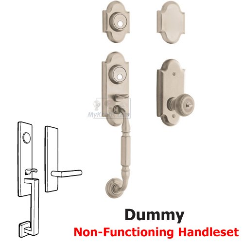 Baldwin Two Point Full Dummy Handleset with Colonial Knob in Satin Nickel
