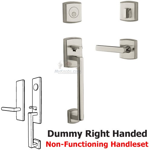 Baldwin Sectional Right Handed Full Dummy Handleset with Lever in Lifetime PVD Polished Nickel