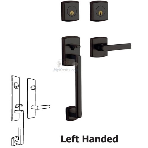 Baldwin Sectional Left Handed Double Cylinder Handleset with Lever in Oil Rubbed Bronze
