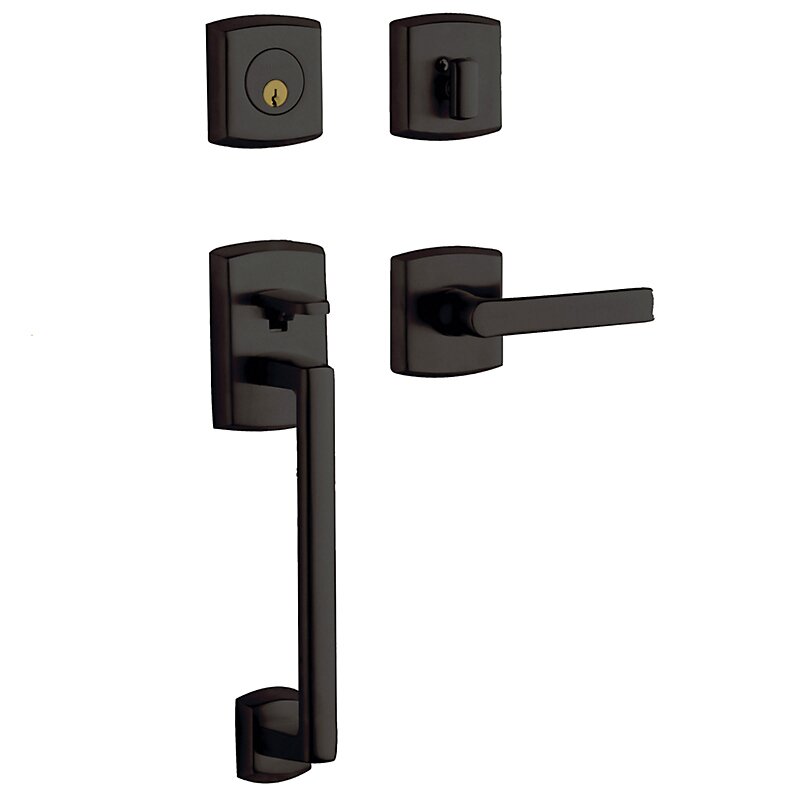 Baldwin Sectional Left Handed Single Cylinder Handleset with Lever in Oil Rubbed Bronze