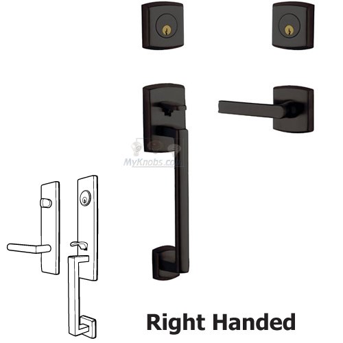 Baldwin Sectional Right Handed Double Cylinder Handleset with Lever in Oil Rubbed Bronze