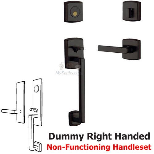 Baldwin Sectional Right Handed Full Dummy Handleset with Lever in Oil Rubbed Bronze