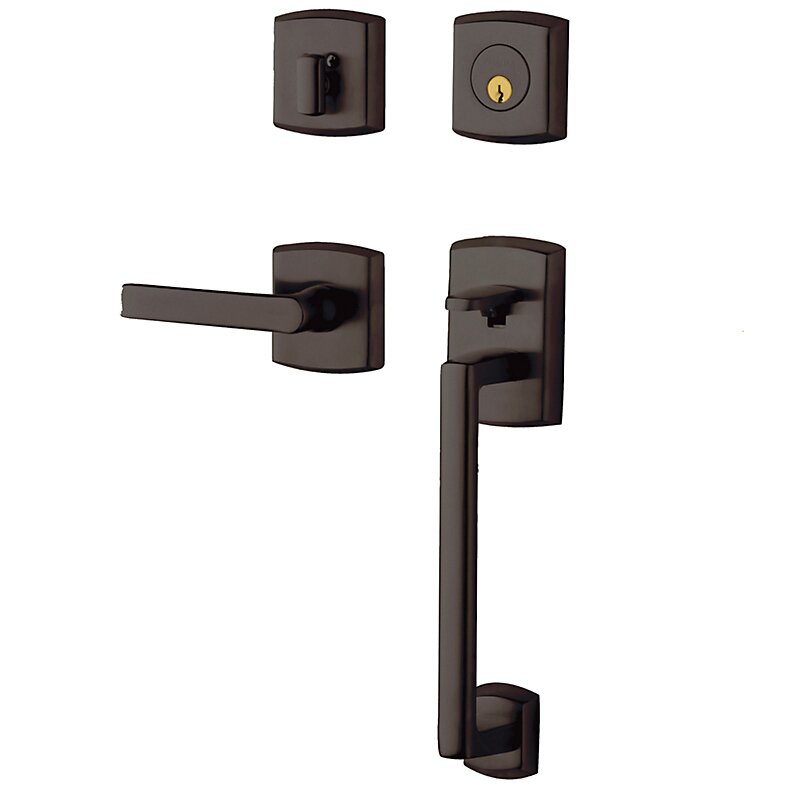 Baldwin Sectional Right Handed Single Cylinder Handleset with Lever in Venetian Bronze