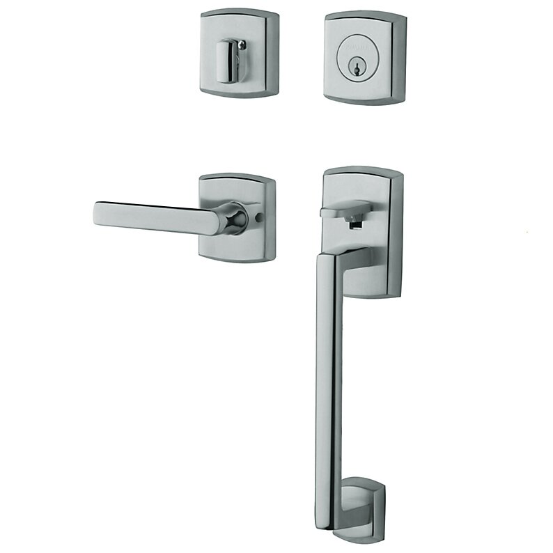 Baldwin Sectional Right Handed Single Cylinder Handleset with Lever in Polished Chrome
